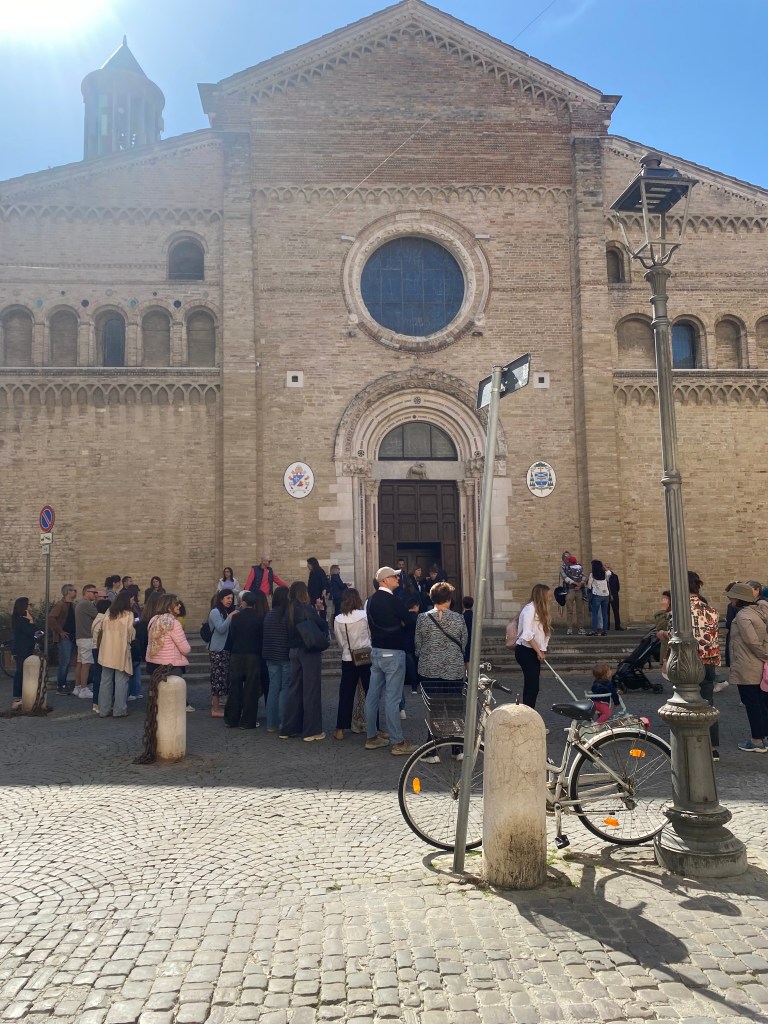 Piazza Clemente III and the Fano Cathedral.
